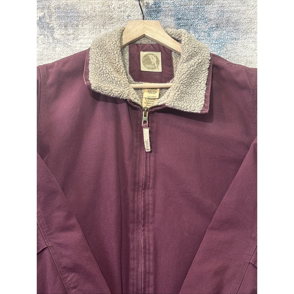 Berne Women's Sherpa Lined Work Jacket Burgundy Canvas Coat‎ XL Ranch Western